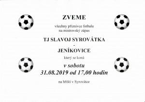 fotbal Syrovátka - Jeníkovice 20190831